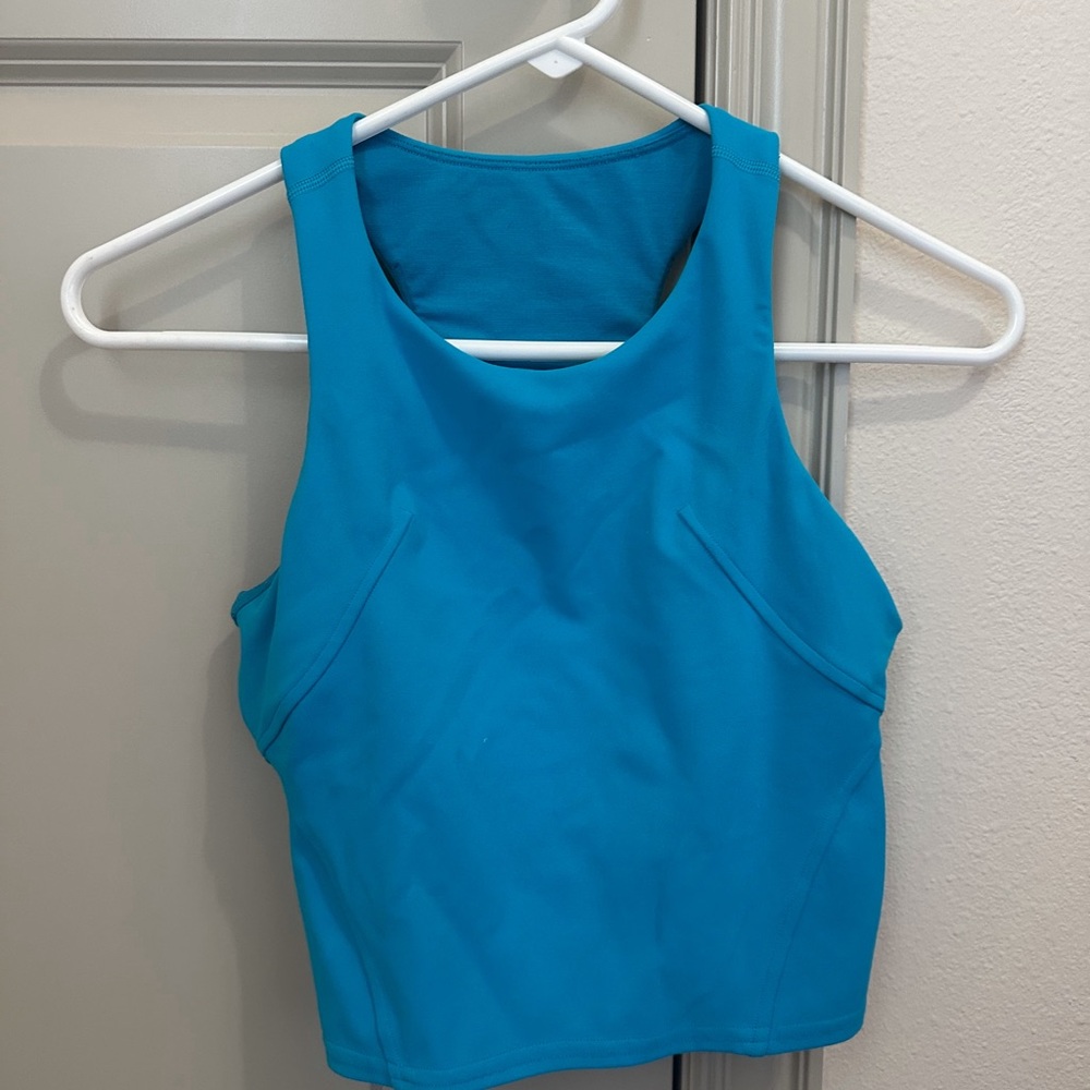 Lululemon Athletica Blue Fitted Crop Tank Top